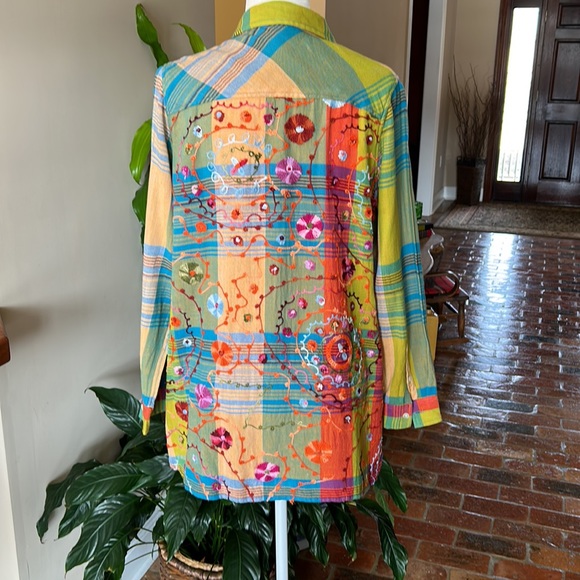 Soft surroundings Manchester Linen blend Shirt szM - Picture 4 of 10